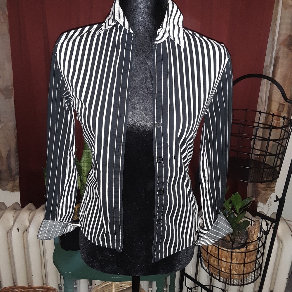 Striped button up blouse
